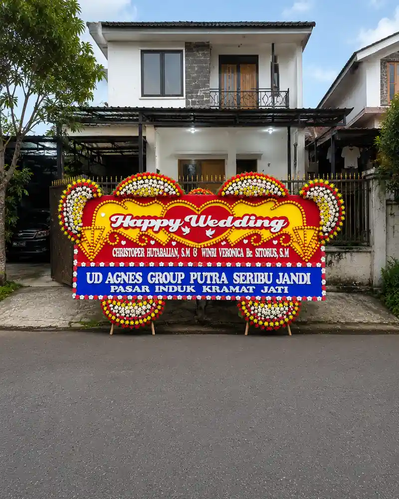 Bunga Papan Happy Wedding Gedung Dhanapala Jakarta Pusat 3