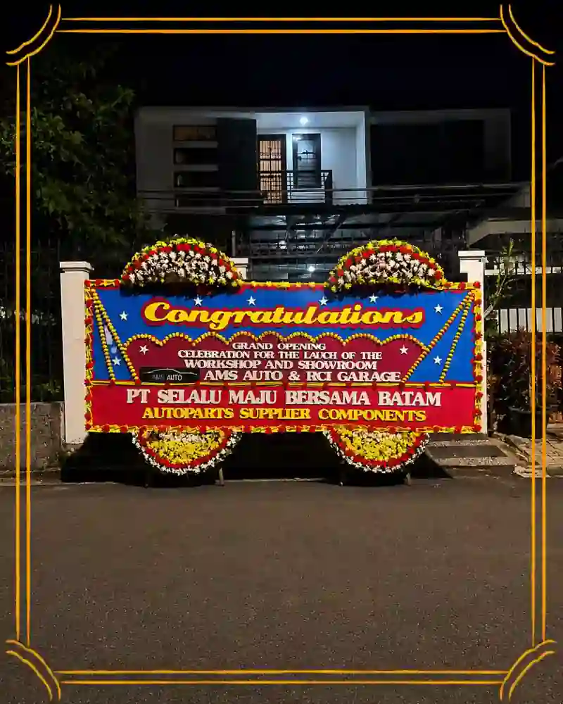 Bunga Papan Happy Wedding Gedung Dhanapala Jakarta Pusat 1